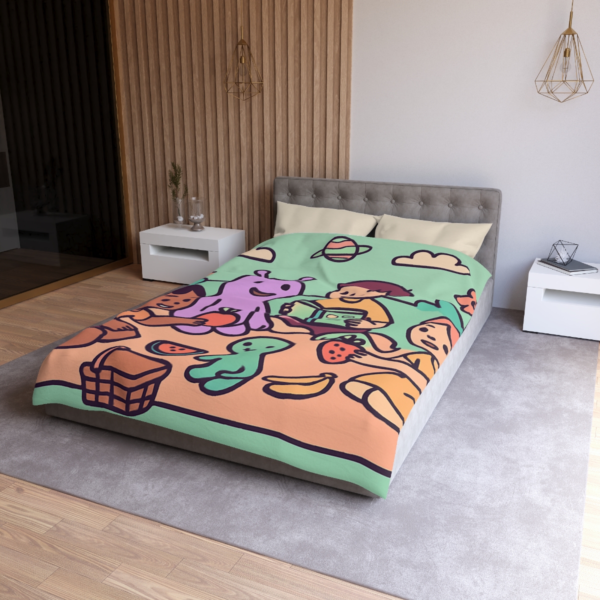 Galactic Garden Picnic trendy bedroom duvets