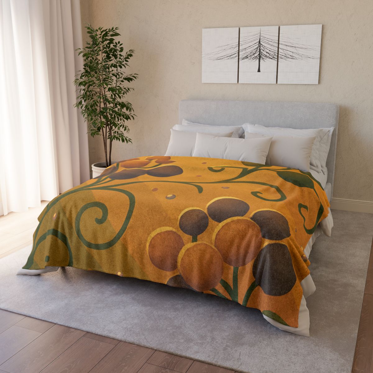 Tendrils And Seed Cluster personalized cozy blankets