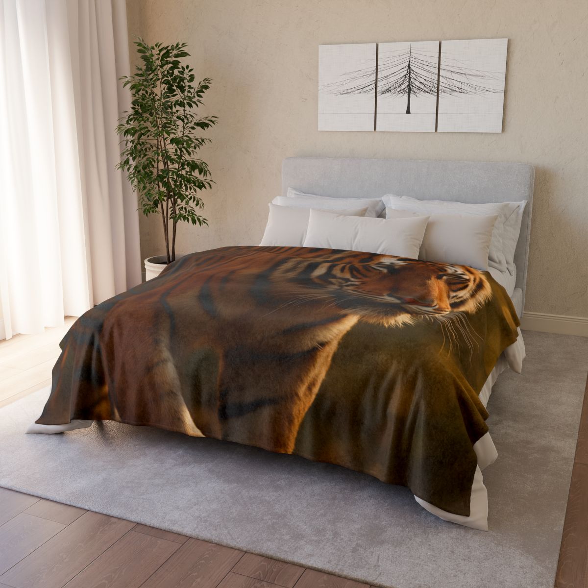 Forest Stalker Bengal Tiger designer printed blankets