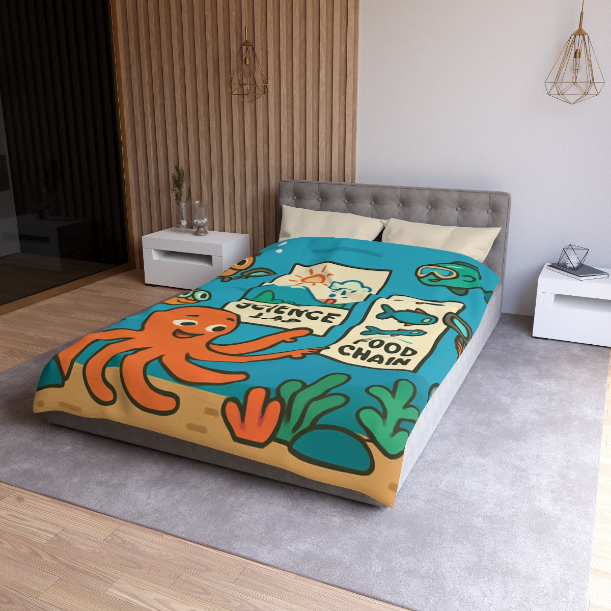 Underwater Science Lab Reef custom duvets