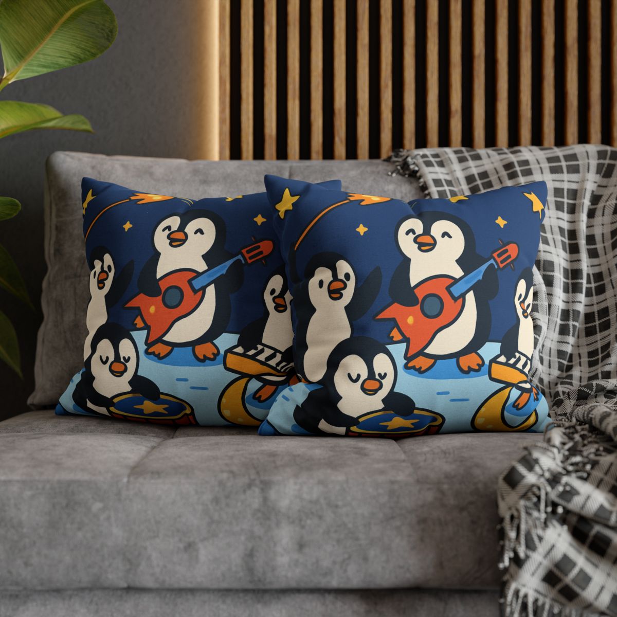 Starlight Symphony Penguin Band unique gift pillow cases