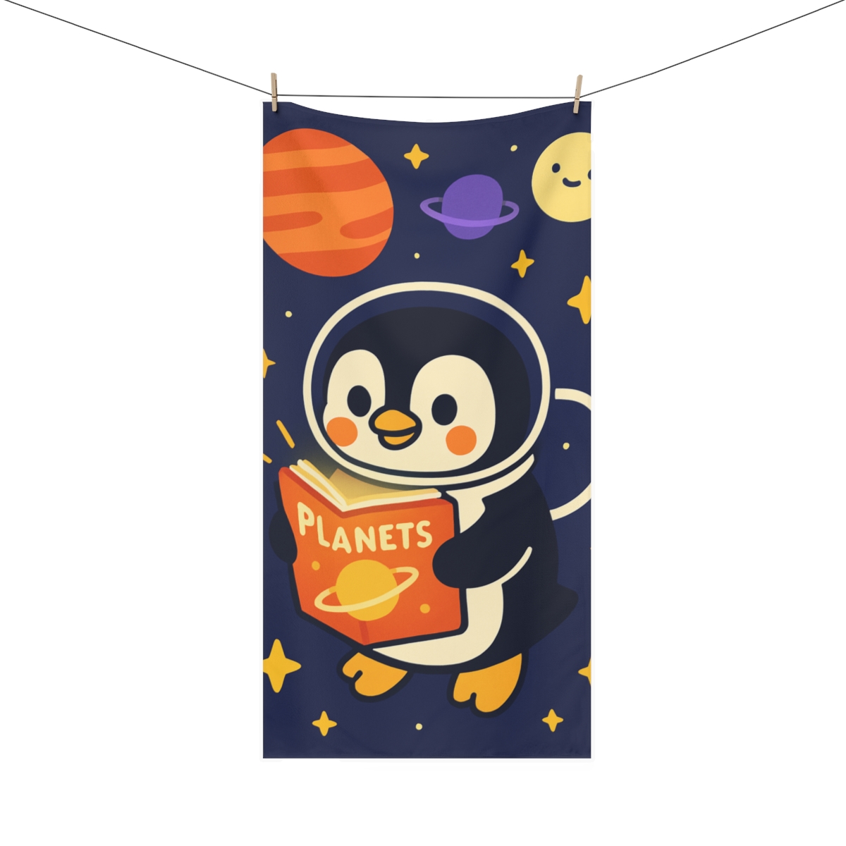 Space School Penguin Explorer custom towels