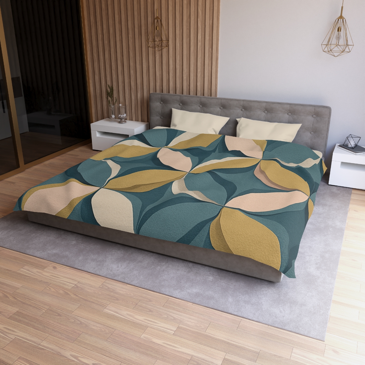 Petal Ripple Grid designer printed duvets