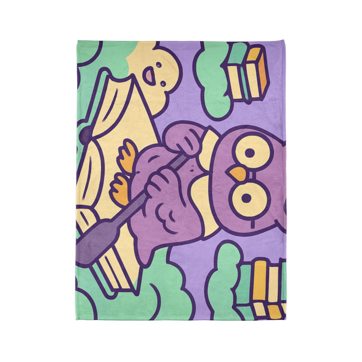 Cloud Library Owl Boat designer printed blankets