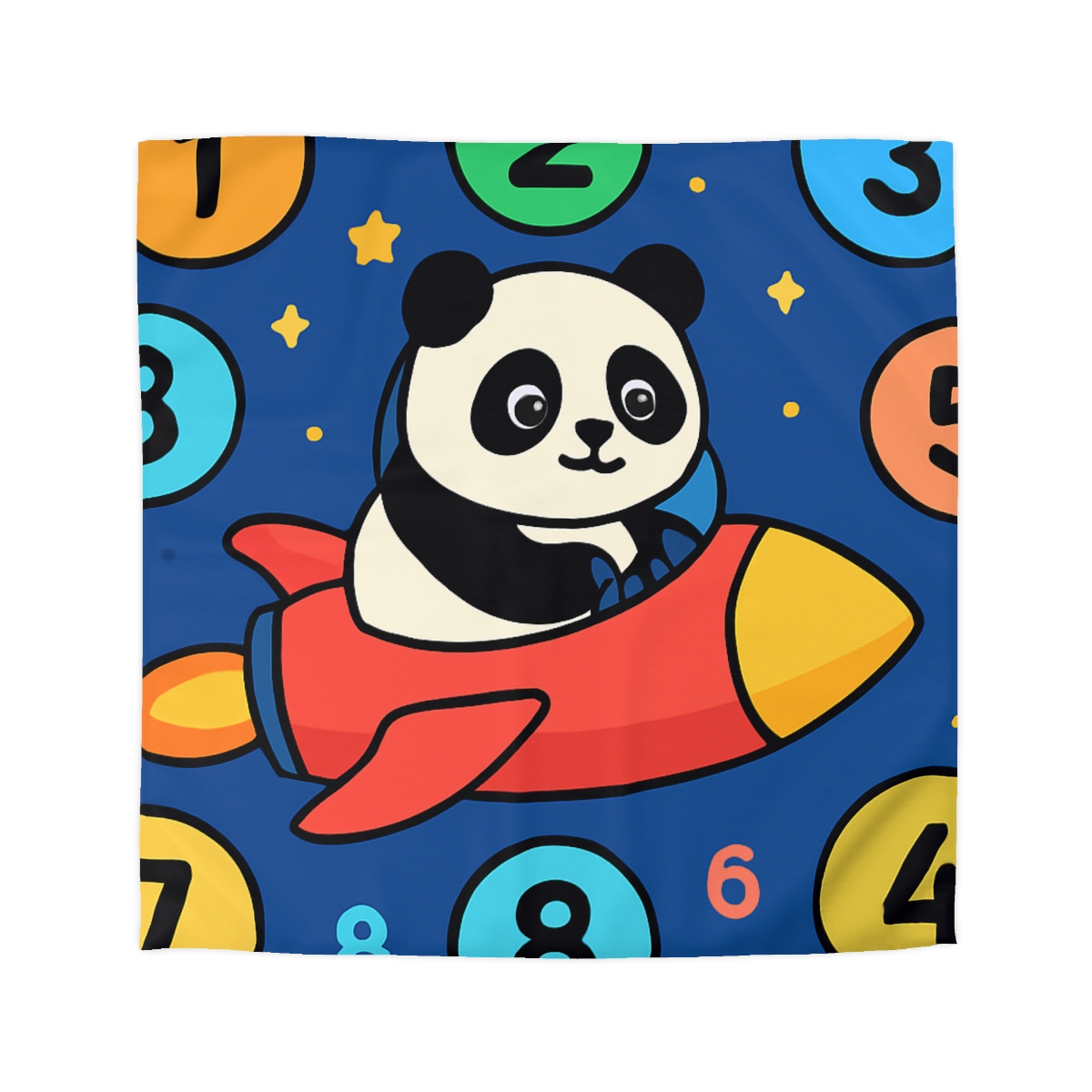 Rocket Panda And The Number Planets soft comforter duvets