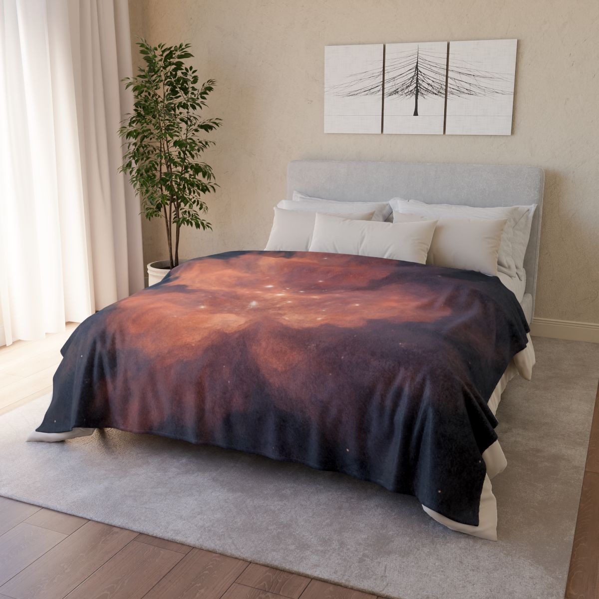 Celestial Dust Bloom decorative home blankets