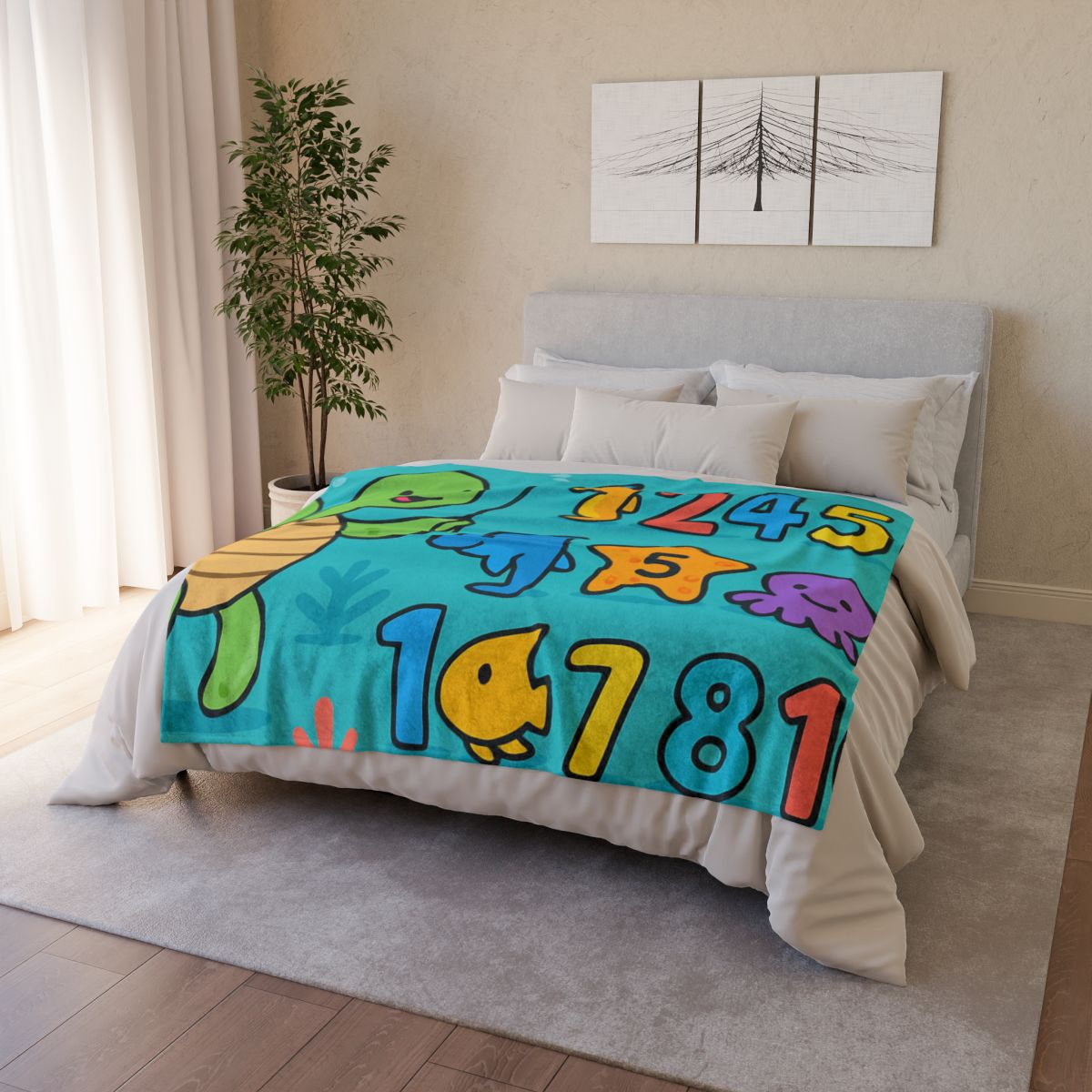 The Coral Reef Number Parade decorative home blankets