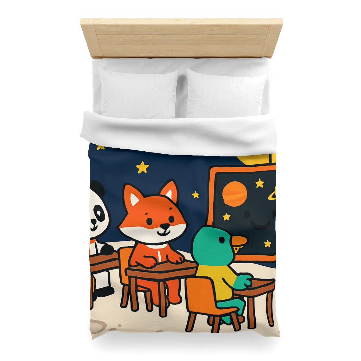 Space School For Curious Critters designer printed duvets