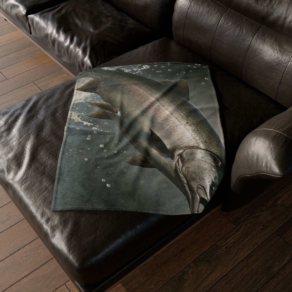 Silver Surge Chinook Salmon personalized cozy blankets