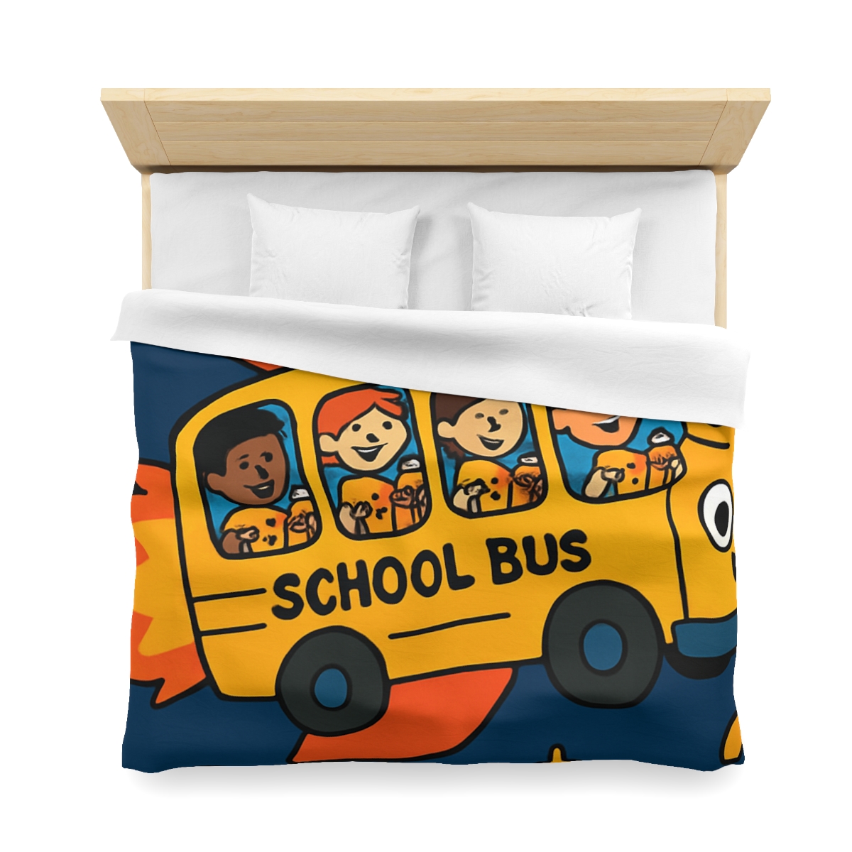 Rocket School Bus To Planet Math personalized bedding duvets