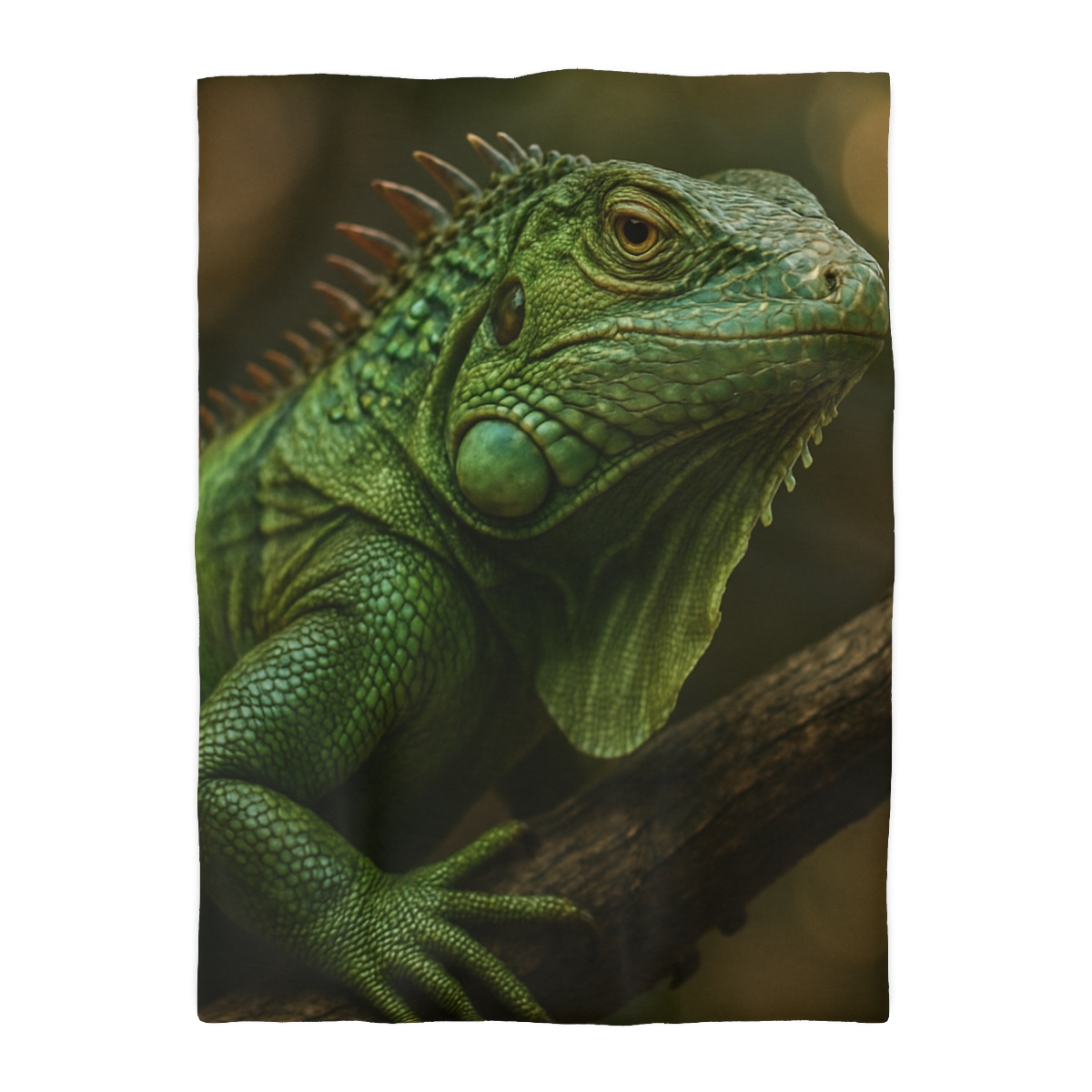 Starlit Stillness Green Iguana designer printed duvets