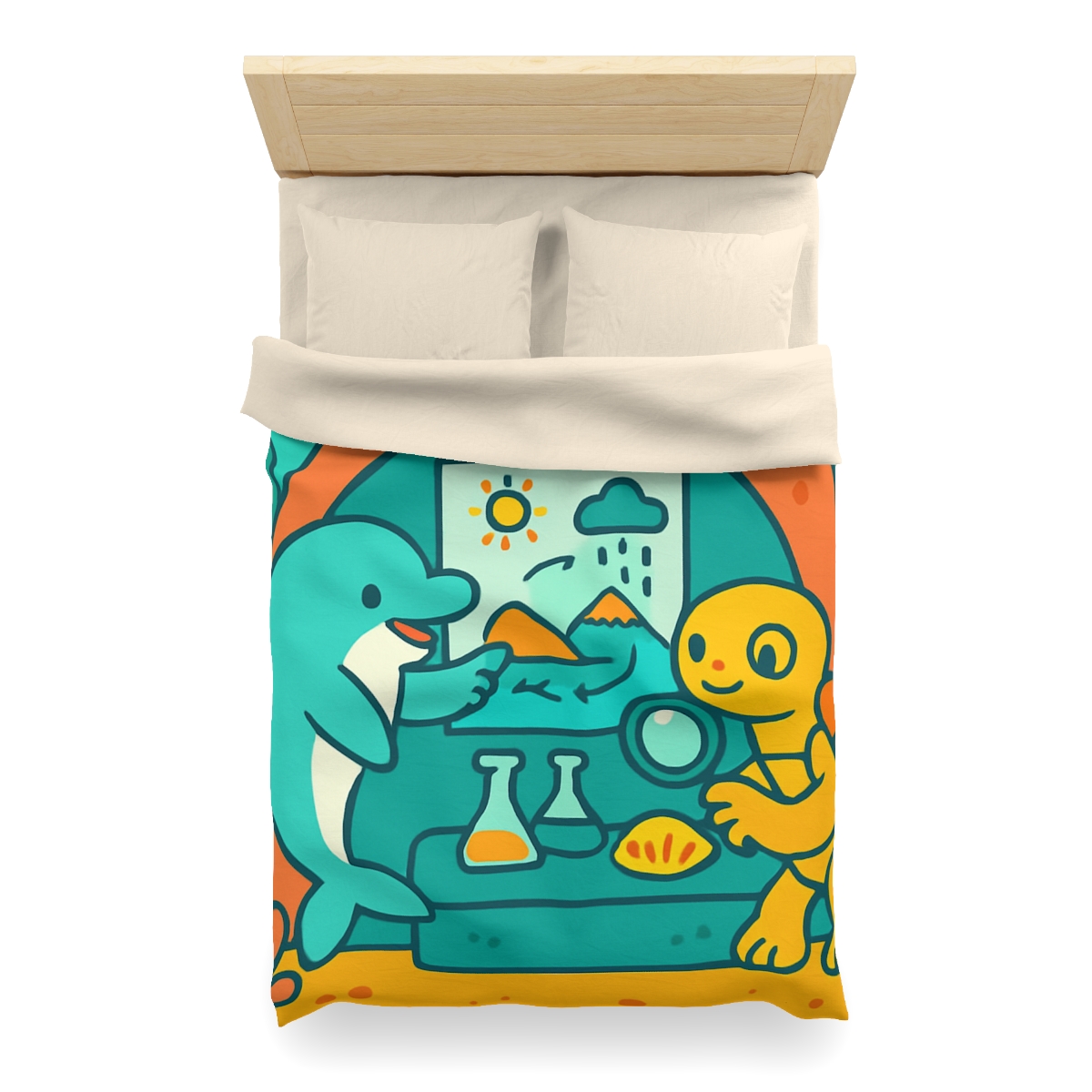 Coral Reef Science Lab designer printed duvets