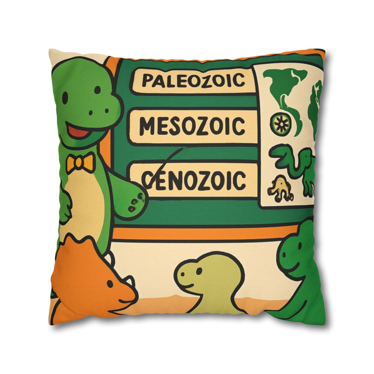 Time Traveling Dino Classroom soft cotton pillow cases