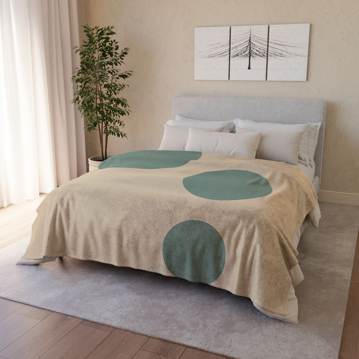 Quiet Triplet Of Offset Circles decorative home blankets