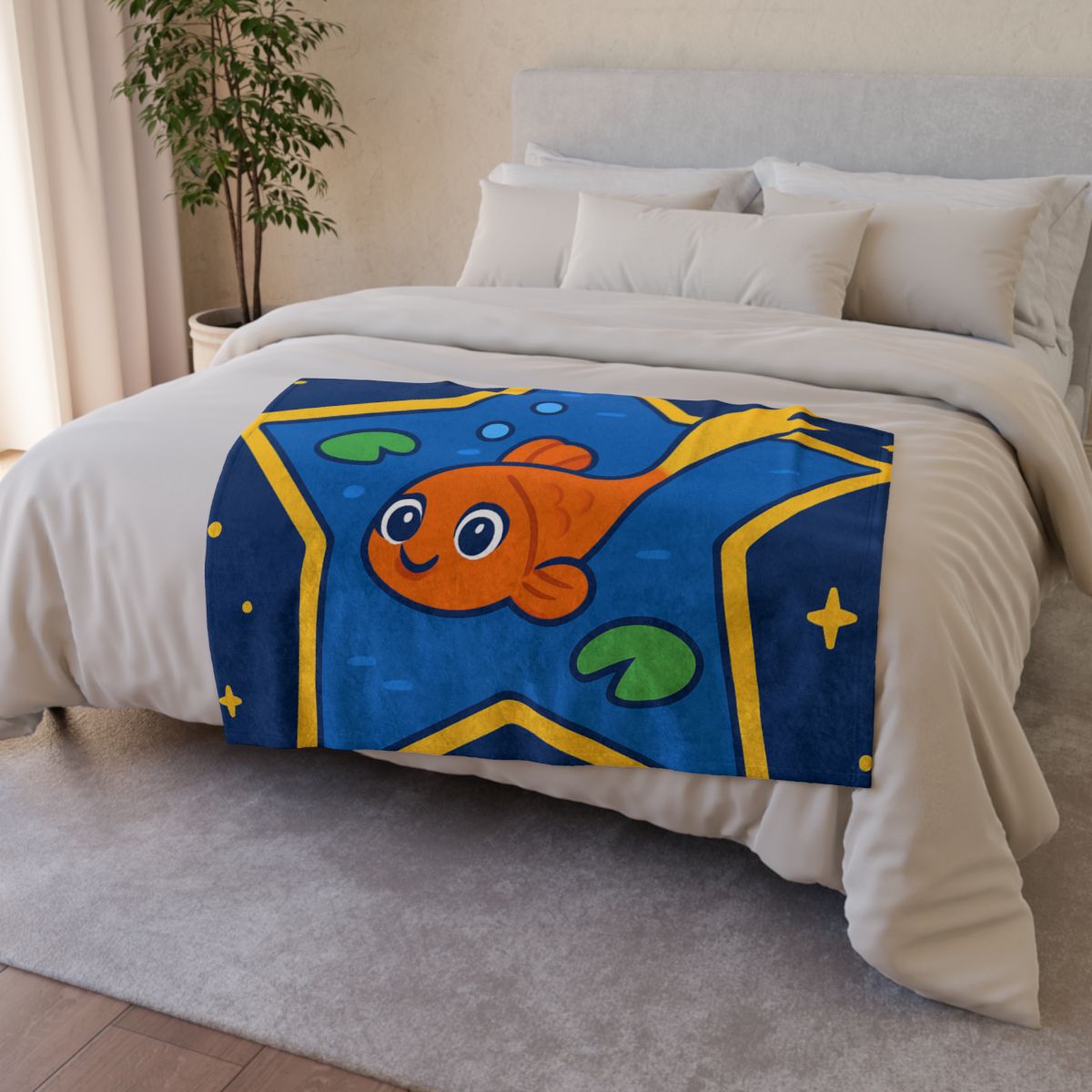 Comet Koi And The Star Pond personalized cozy blankets