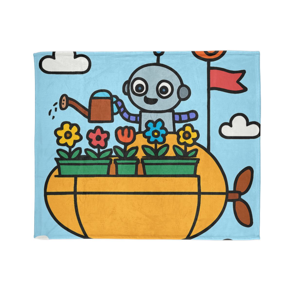 Sky Garden On A Friendly Airship decorative home blankets