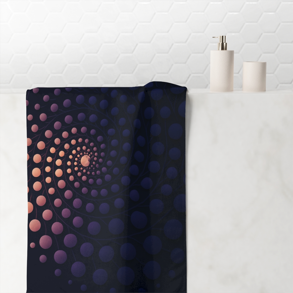 Galactic Bud Spiral Array personalized bath towels