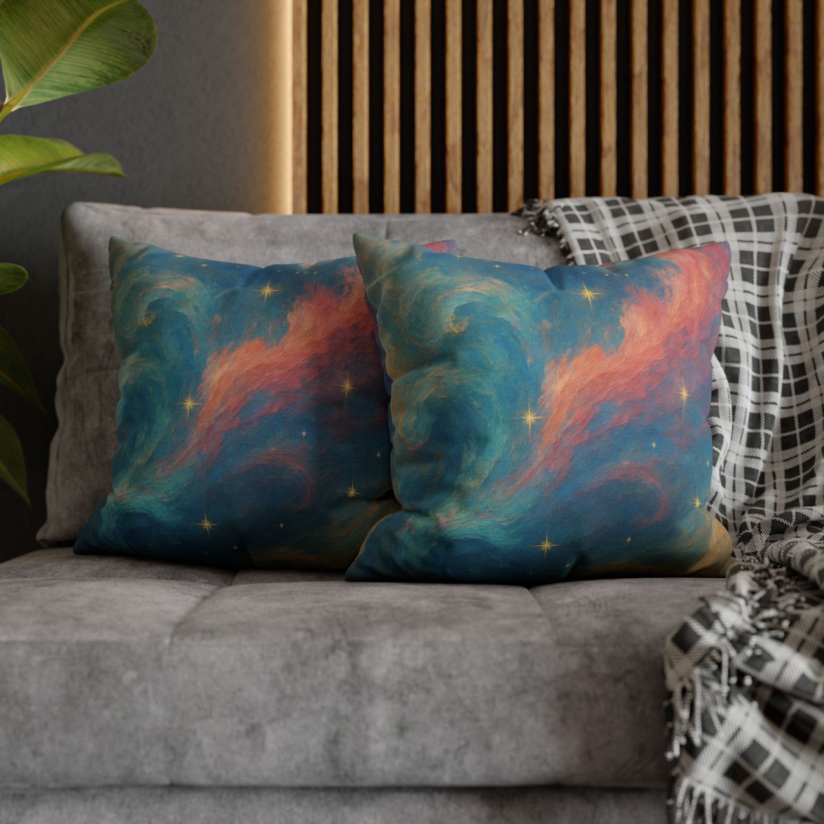 Chromatic Nebula Tidal Bloom stylish decorative pillowcases