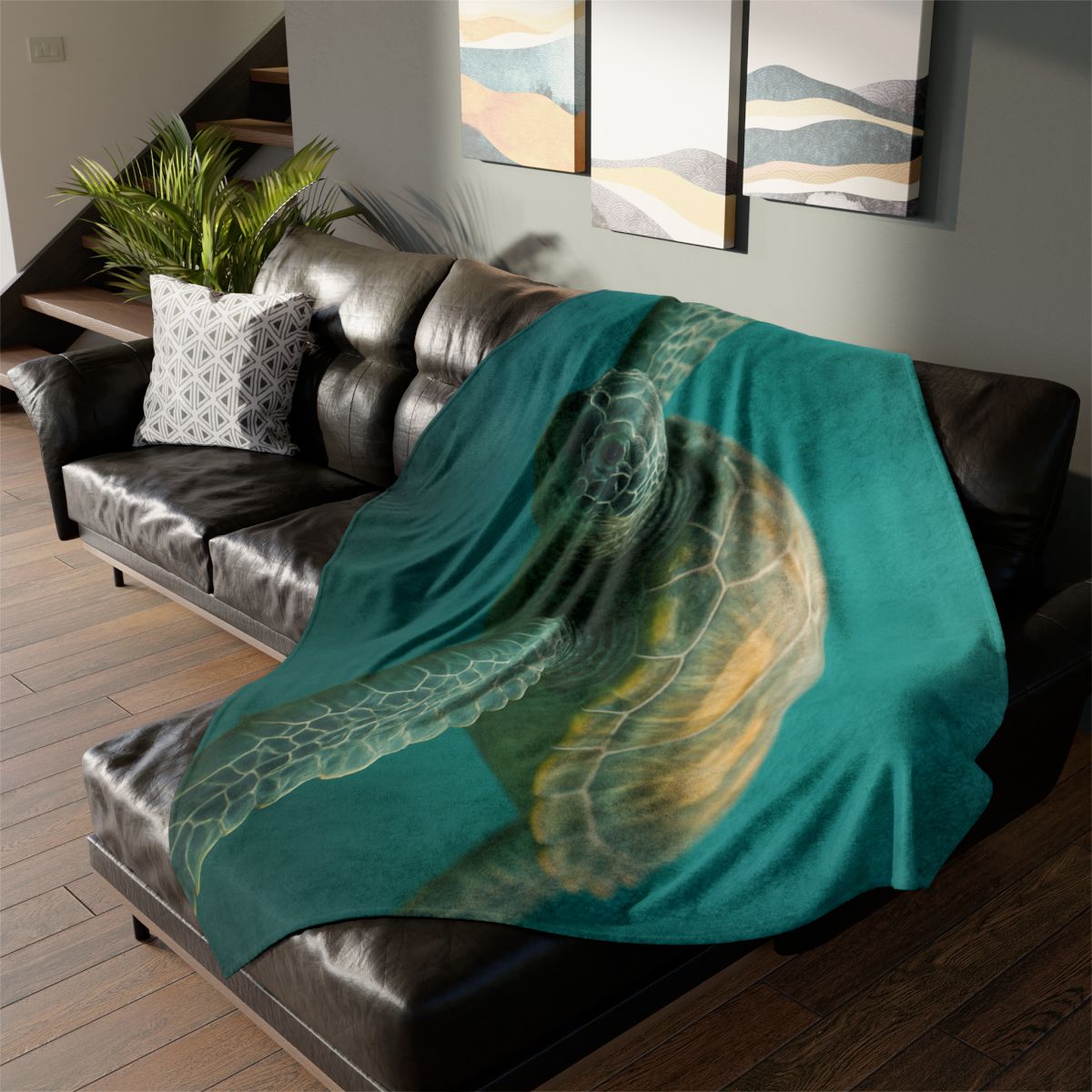 Comet Guard Green Sea Turtle custom blankets