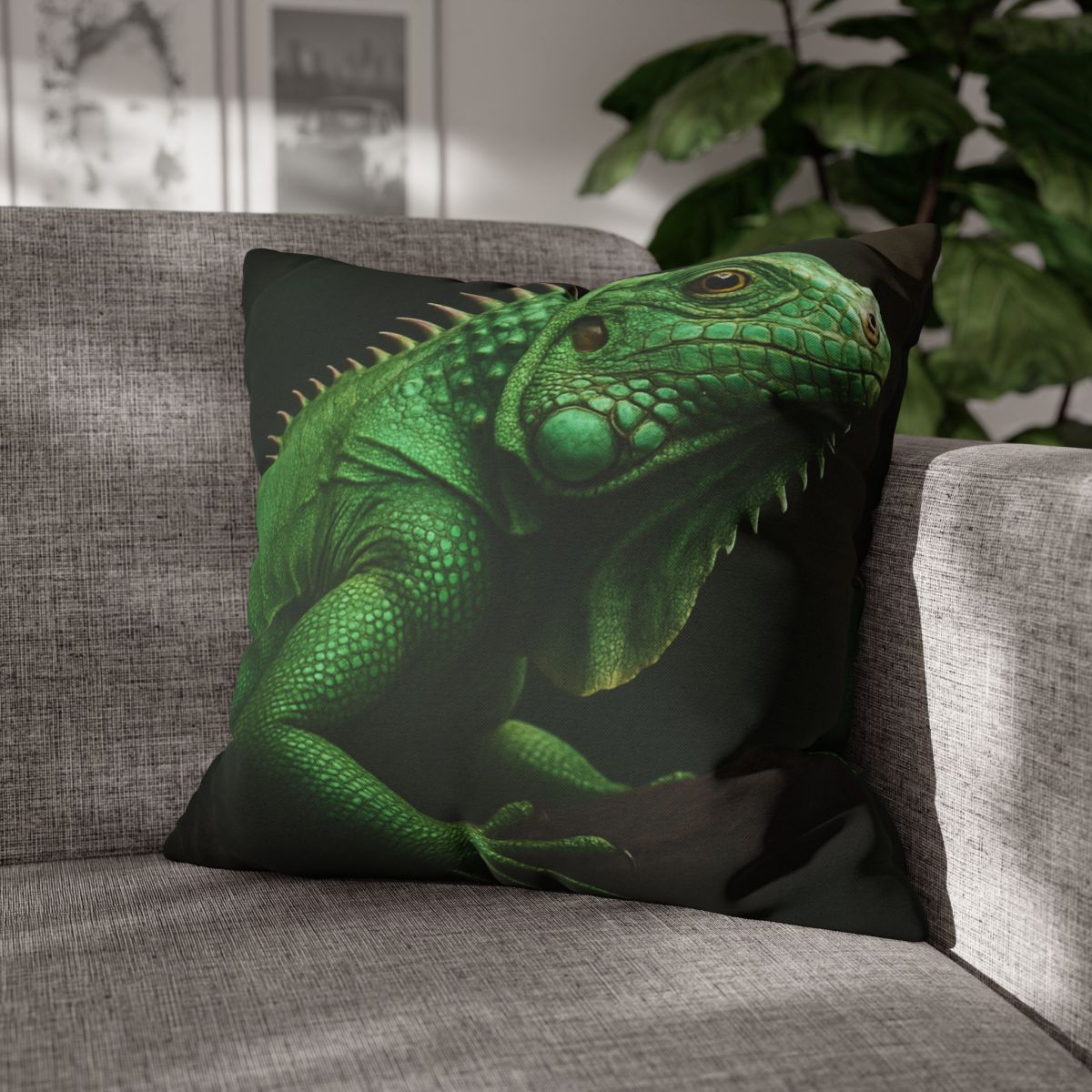 Mirror Glide Green Iguana comfortable bedding pillow covers