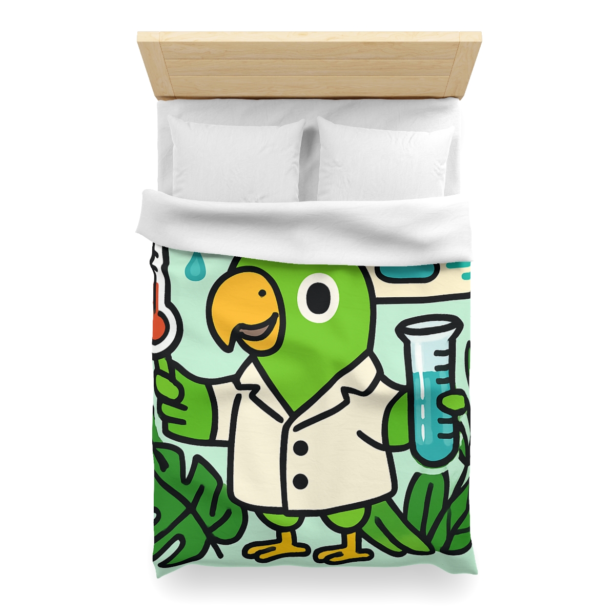 Rainforest Weather Lab With Parrot Scientist unique patterned duvets