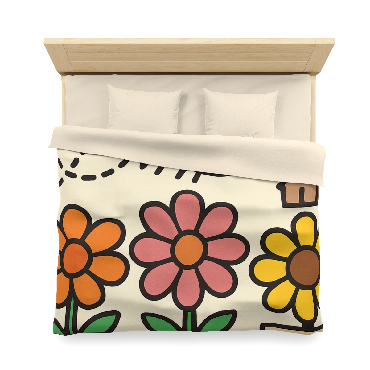 Robot Bee Pollination Map designer printed duvets