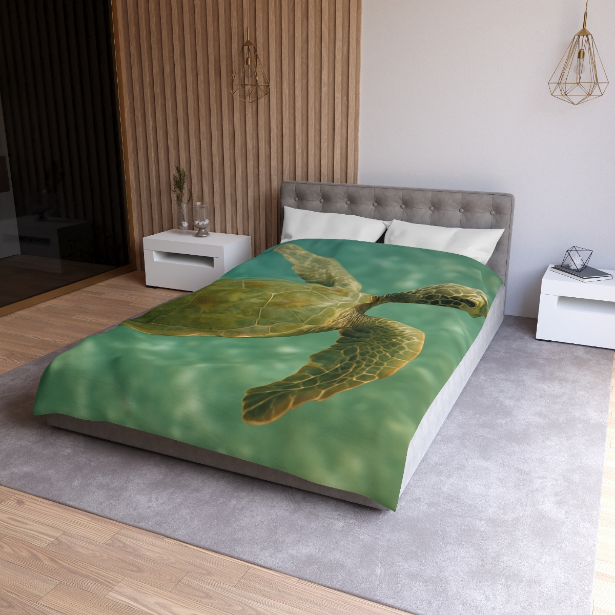 Sea Lantern Green Sea Turtle unique patterned duvets