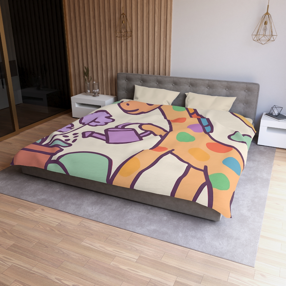 Cloud Garden With Rainbow Giraffe warm winter duvets