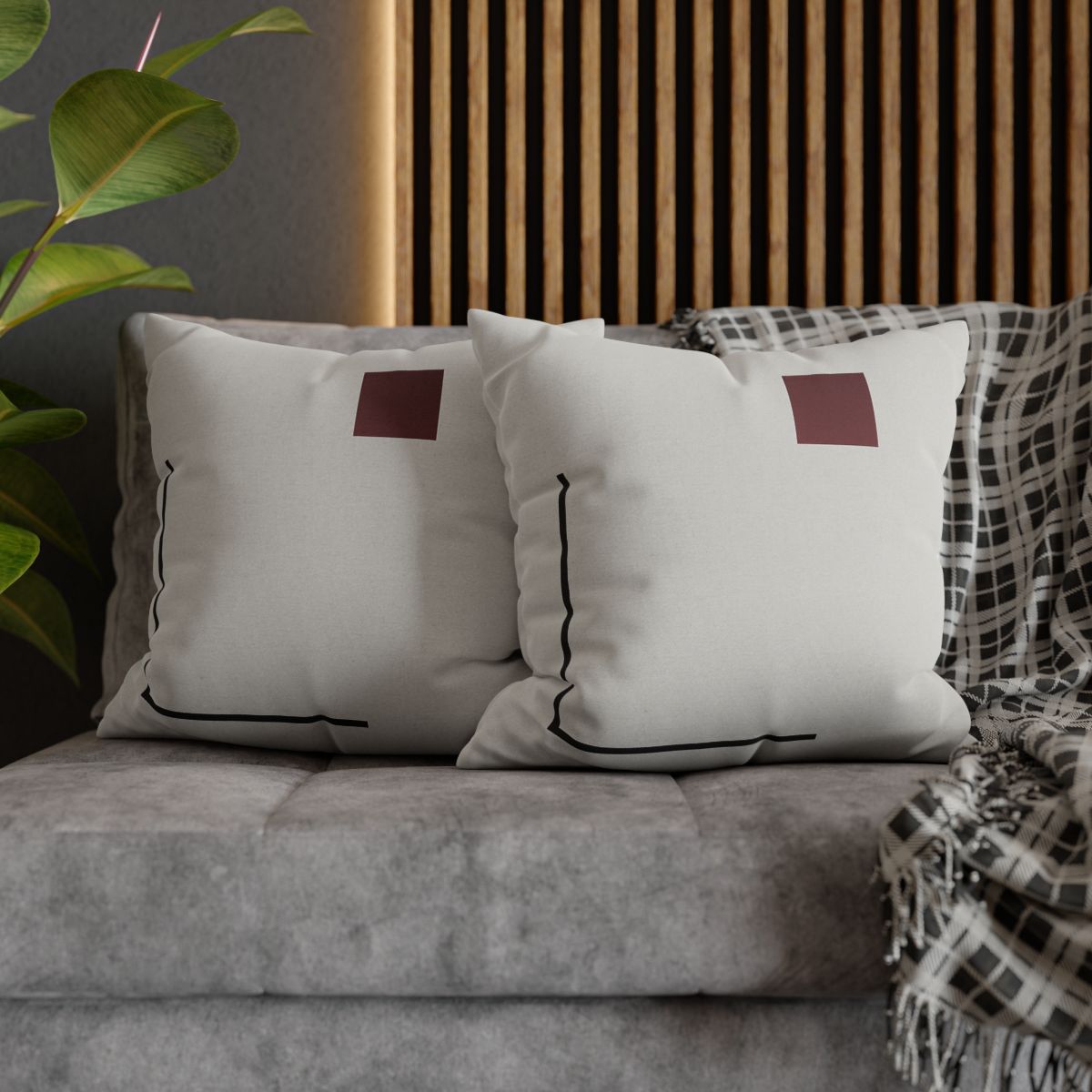 Corner Frame With Floating Square trendy patterned pillow cases
