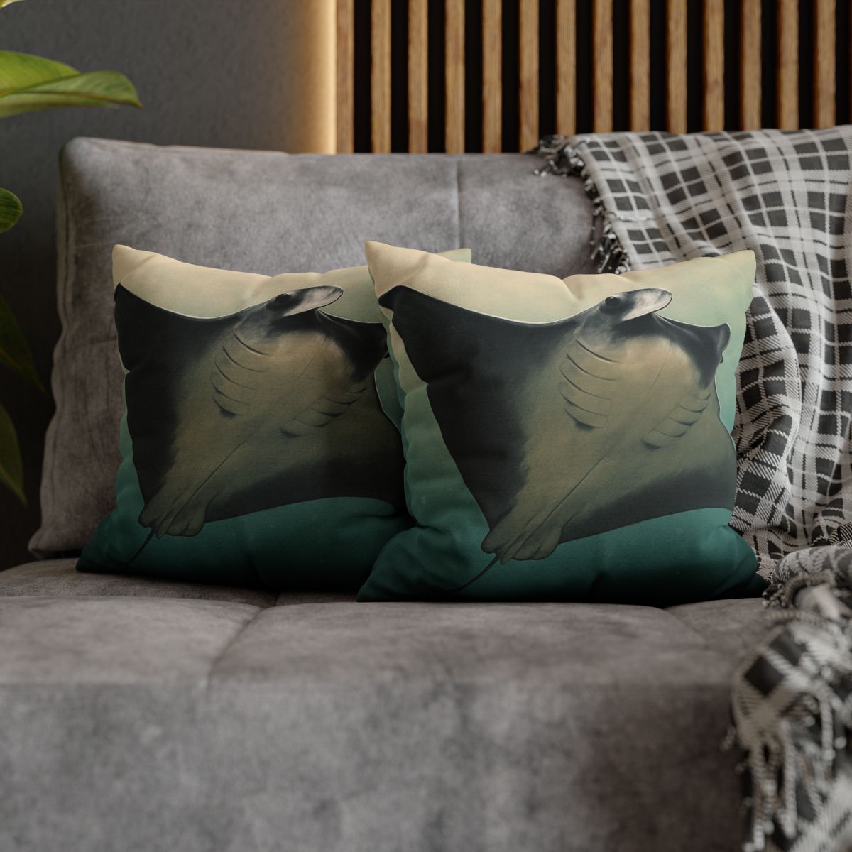 Velvet Current Manta Ray custom pillow cases