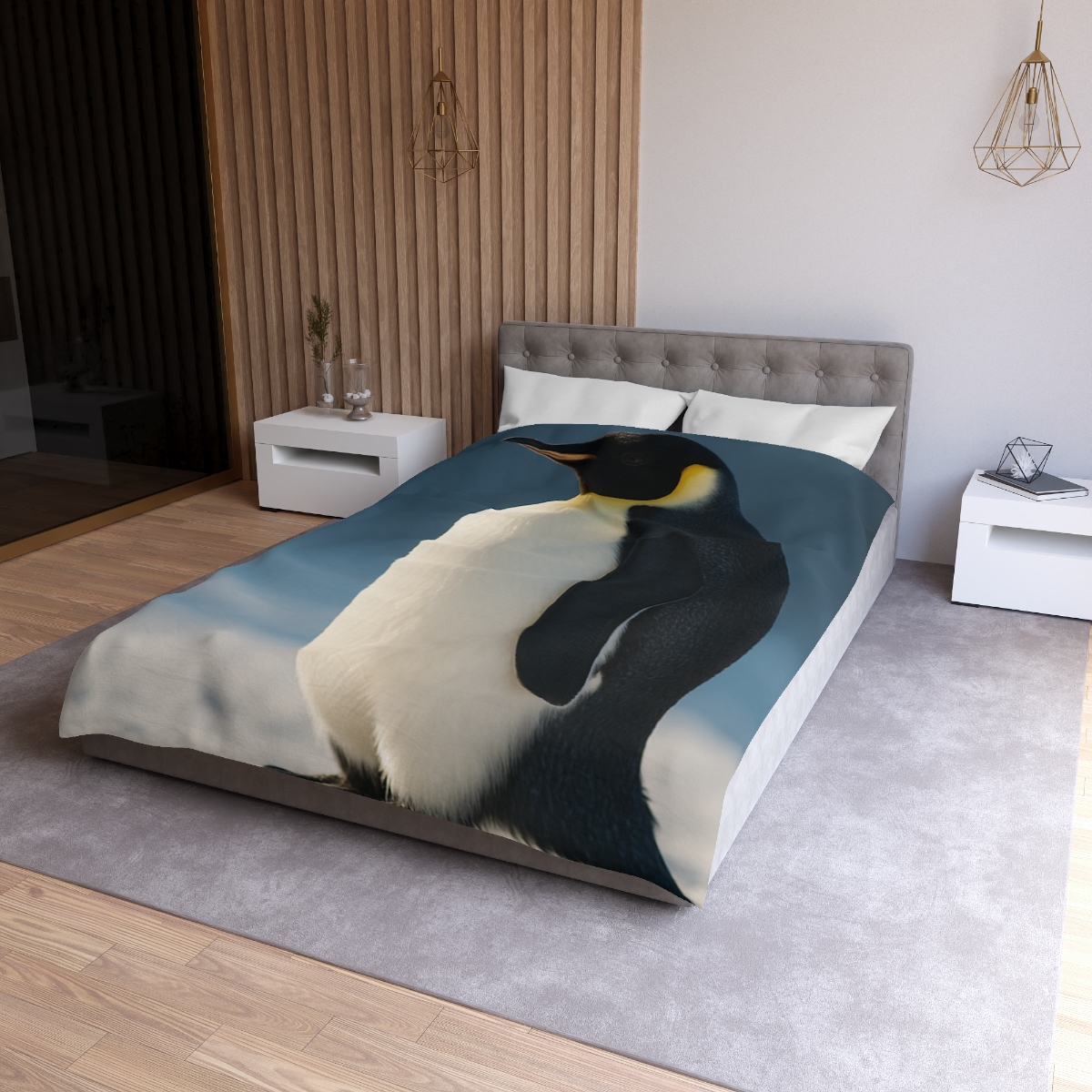 Aurora Drift Emperor Penguin custom duvets