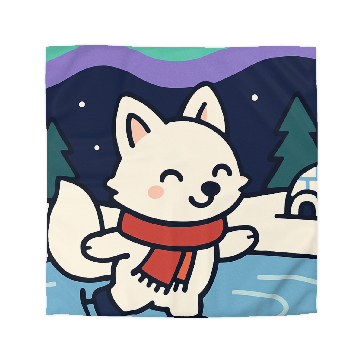 Aurora Snow Fox Skate Night custom duvets