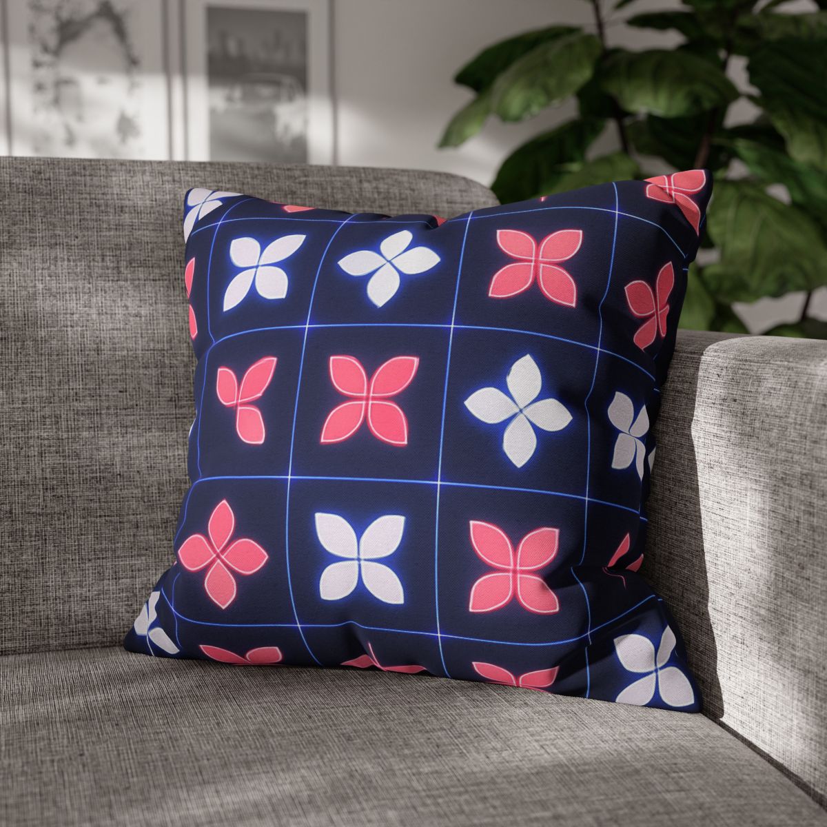 Quantum Blossom Grid custom pillow cases