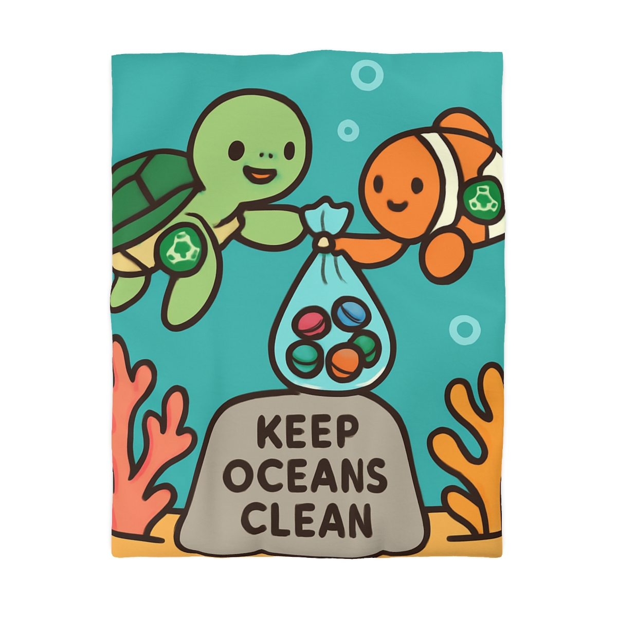 Coral Reef Cleanup Crew warm winter duvets