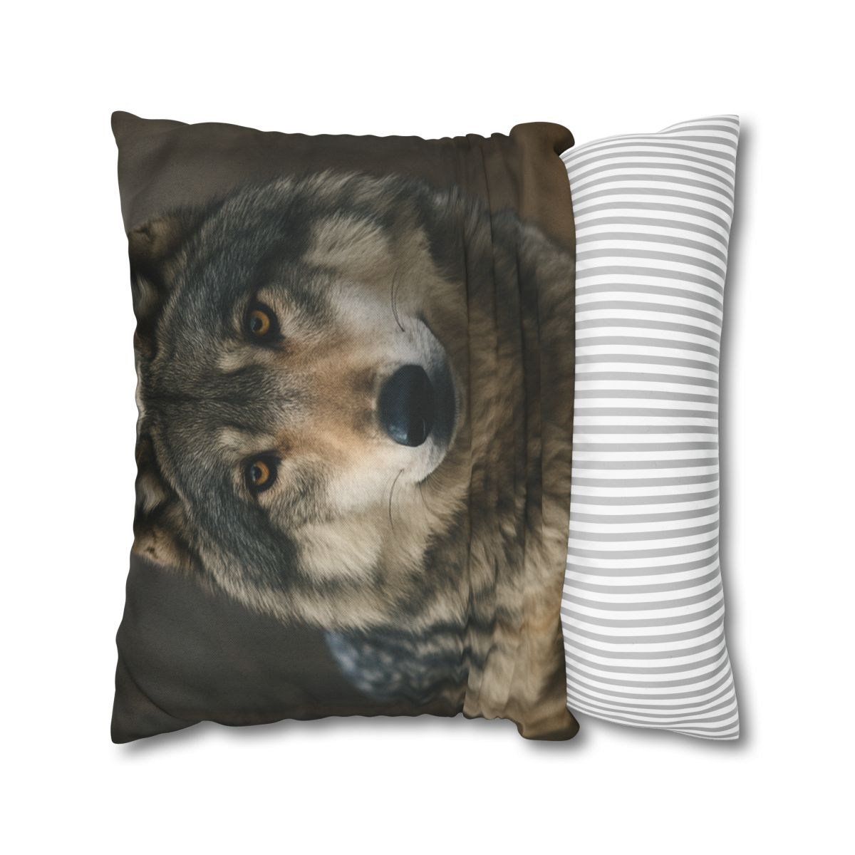 Ember Gaze Gray Wolf trendy patterned pillow cases