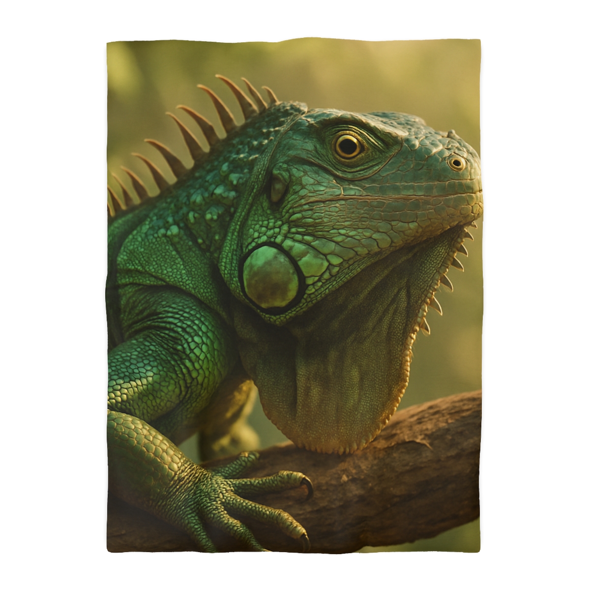 Sunlit Armor Green Iguana soft comforter duvets