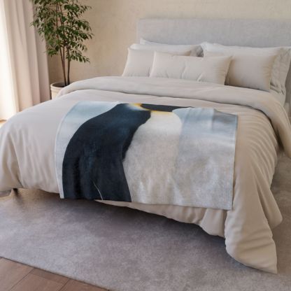 Aurora Drift Emperor Penguin unique gift blanketscustom blankets
