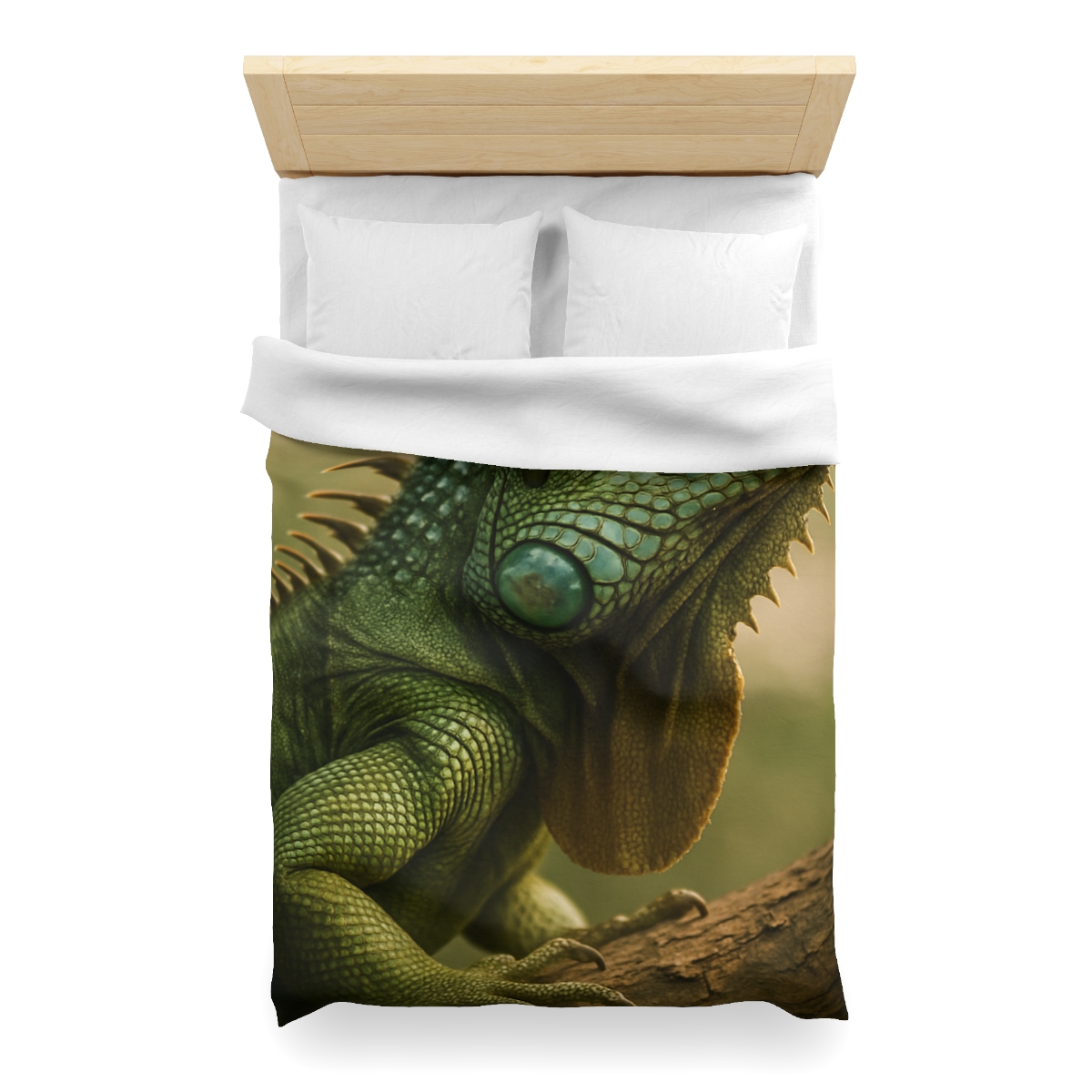 Sunlit Armor Green Iguana warm winter duvets
