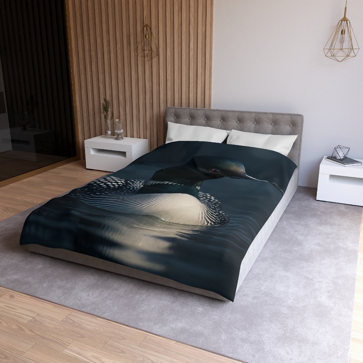 Moonlit Chorus Common Loon custom duvets