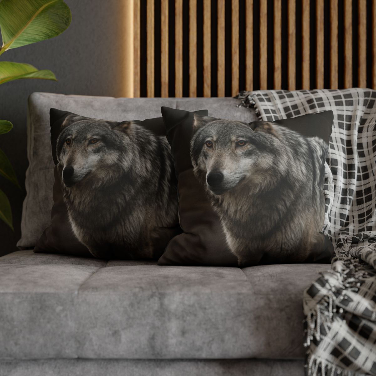 Silver Gaze Gray Wolf personalized pillow covers