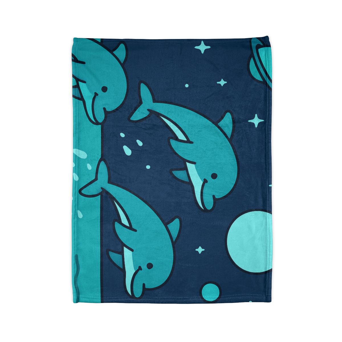 Starlight Sea And The Cosmic Dolphins trendy patterned blankets