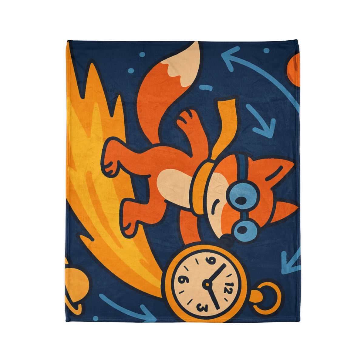 Time Traveling Comet Fox designer printed blankets