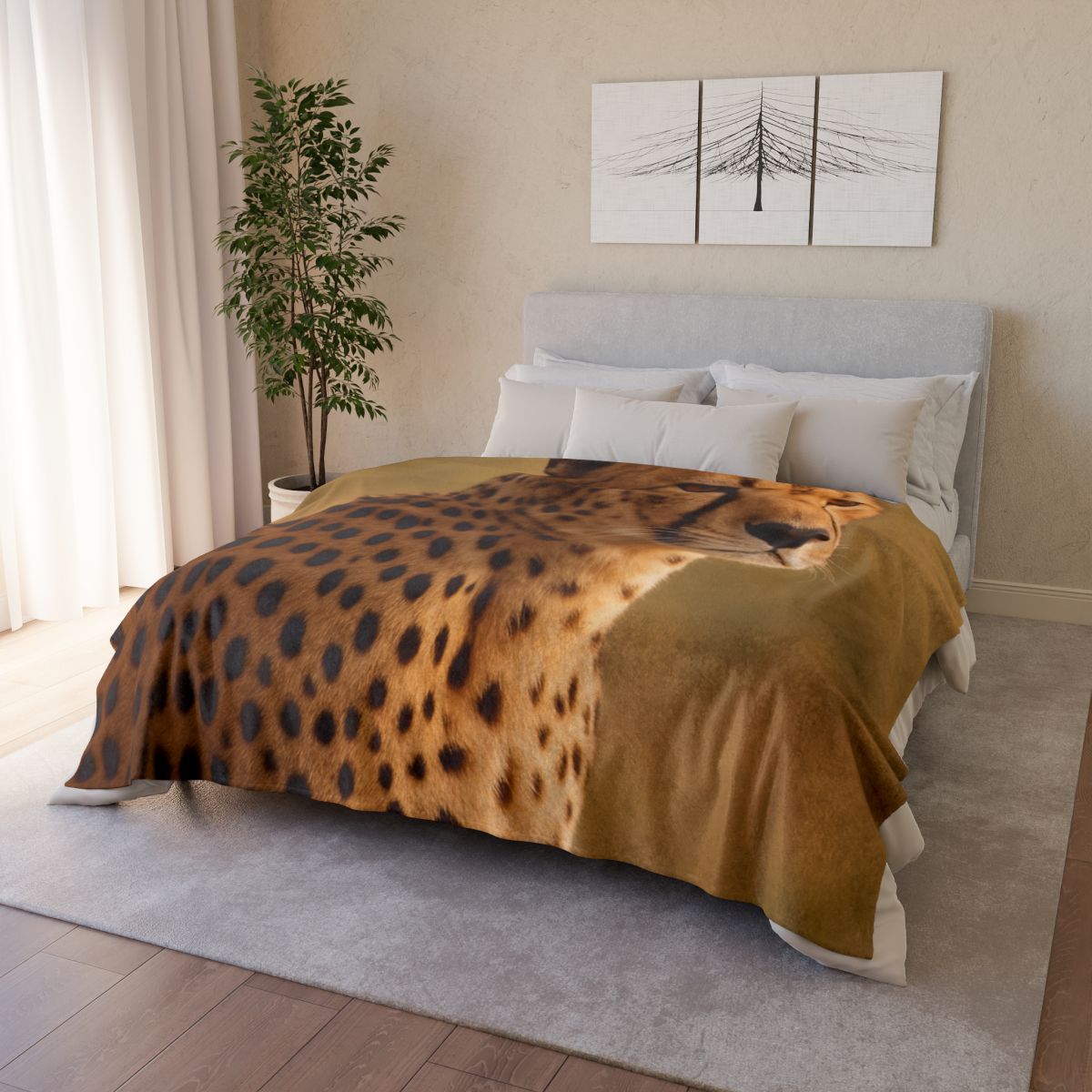 Amber Gaze Cheetah designer printed blankets