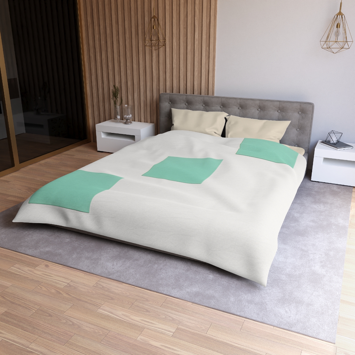 Offset Square Ladder Motif warm winter duvets