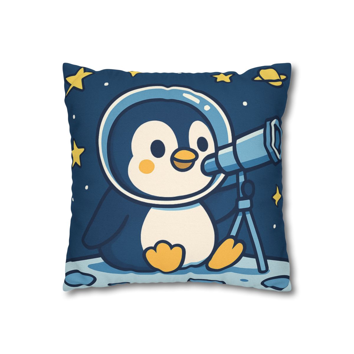 Stargazing Penguin On The Moon comfortable bedding pillow covers