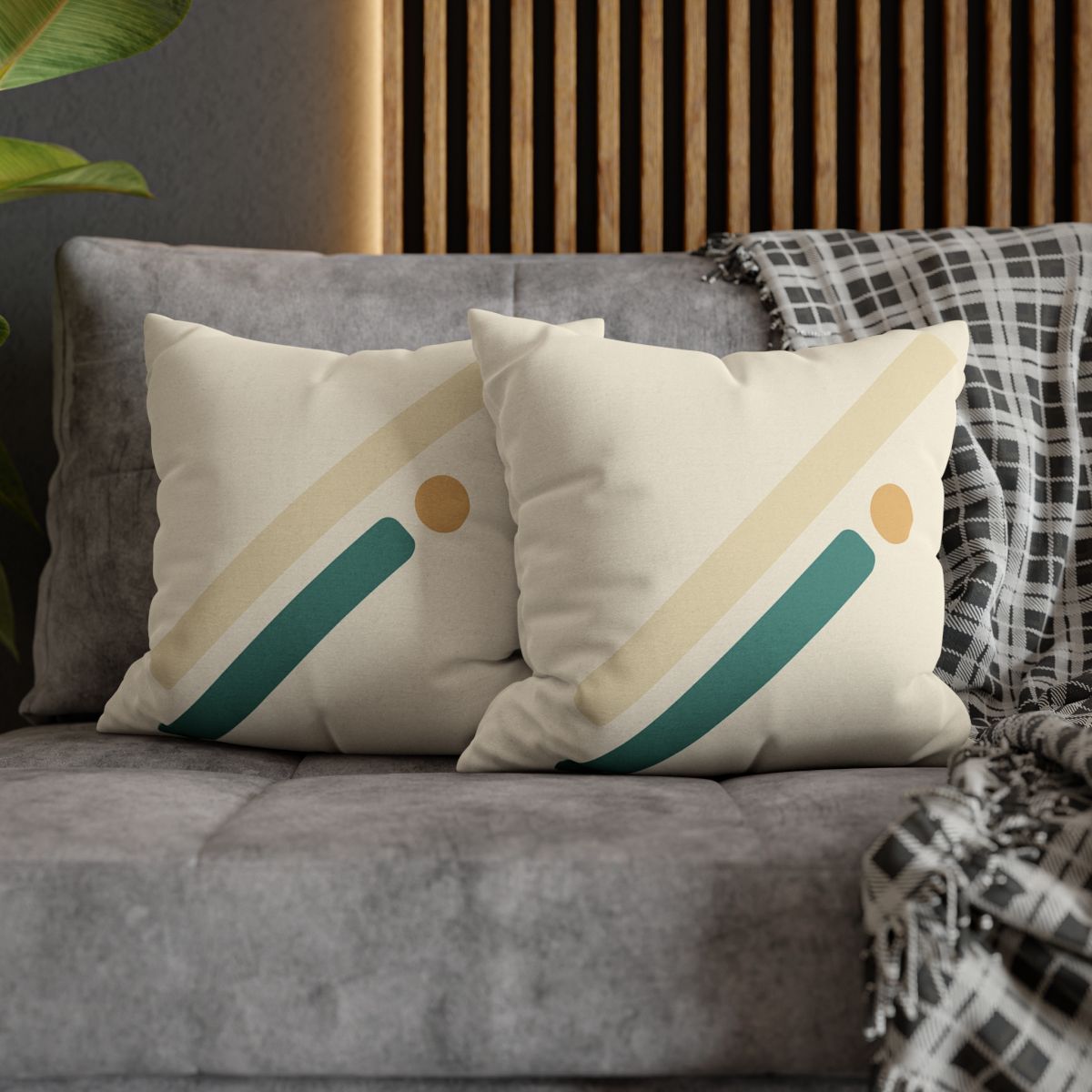 Sparse Diagonal Stripe Pair soft cotton pillow cases