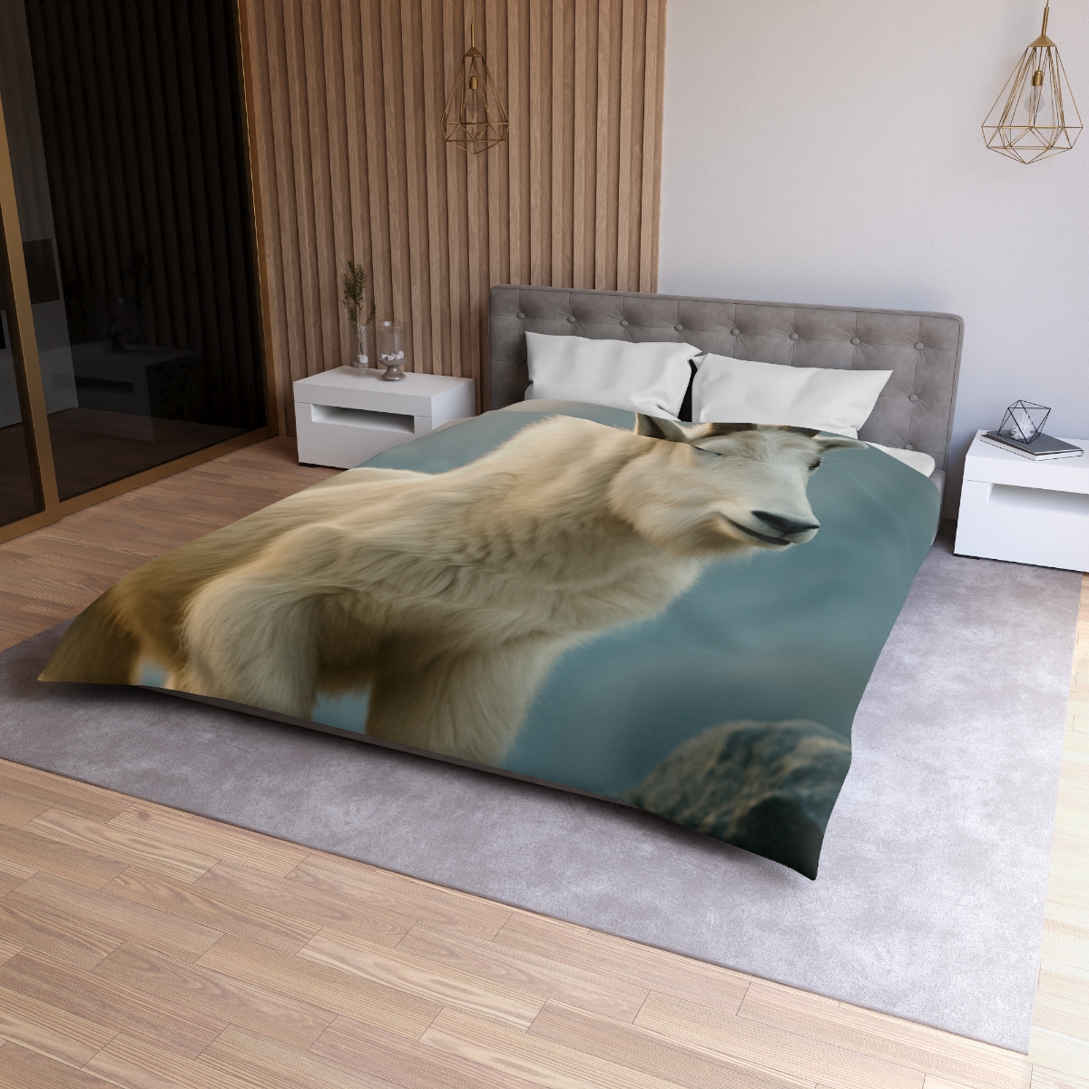 Glacier Watch Mountain Goat unique patterned duvets