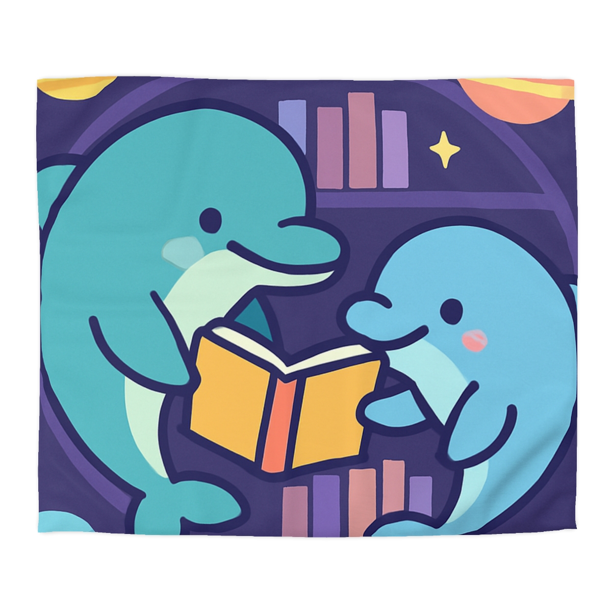 Nebula Library Dolphins personalized bedding duvets