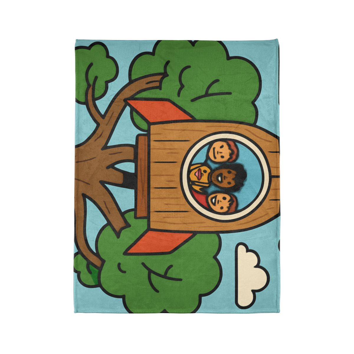Time Traveling Treehouse Rocket designer printed blankets