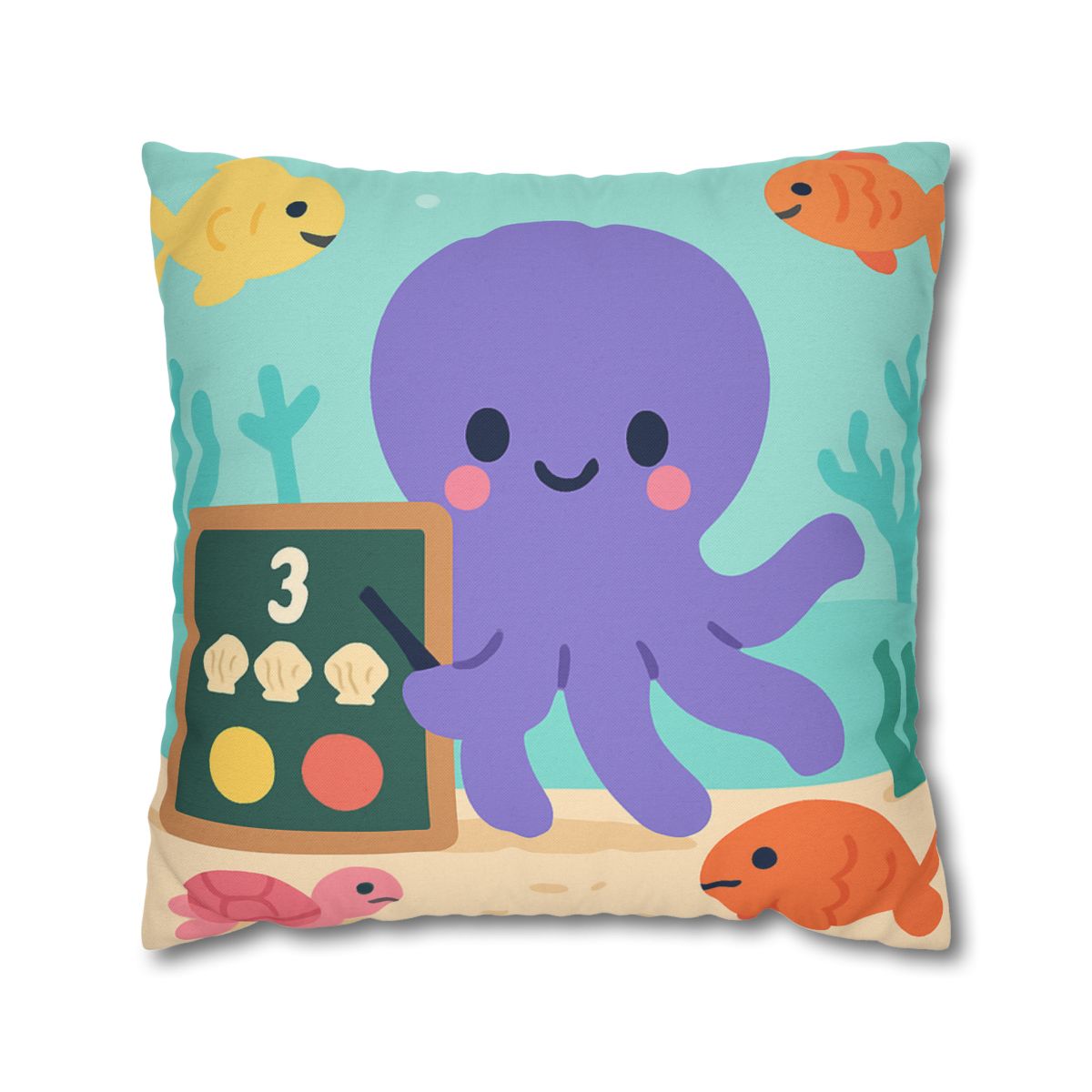 Coral Classroom Octopus custom pillow cases